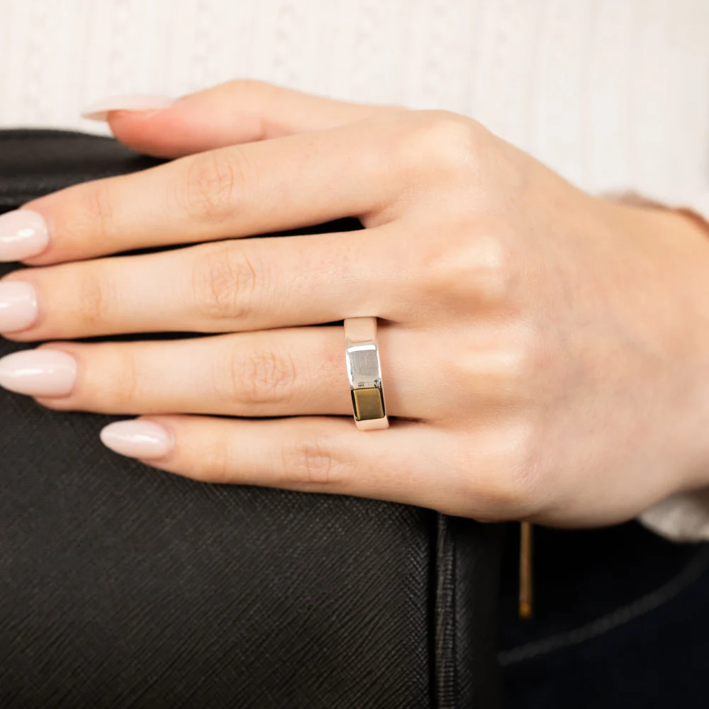 Sterling Silver Polished 6mm Geometric Shape Ring - Image 2