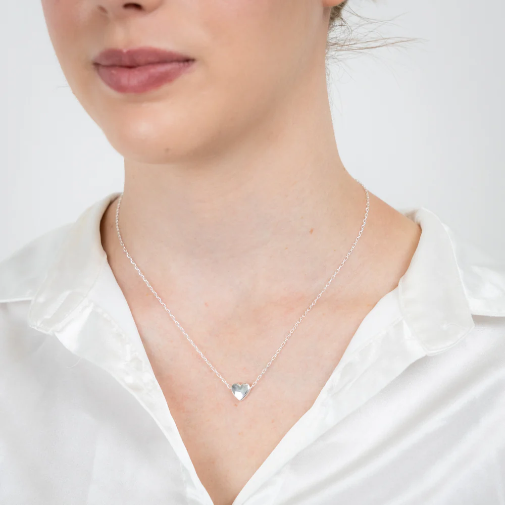 Sterling Silver Polished Heart Pendant On Chain - Image 2
