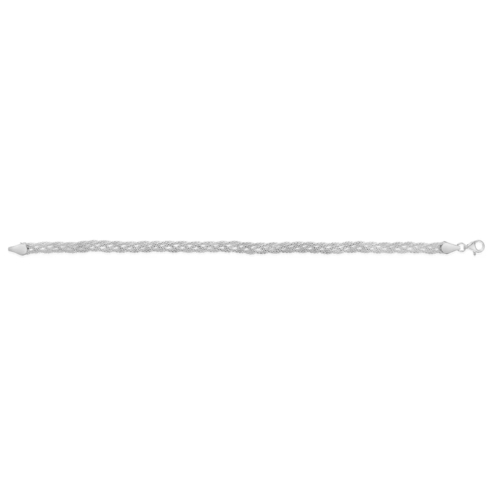 Sterling Silver Polished Mesh Bracelet - Image 2