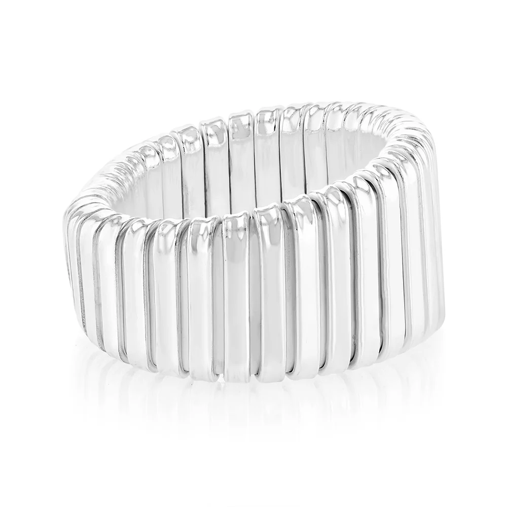 Sterling Silver Polished Ribbed Ring - Image 2