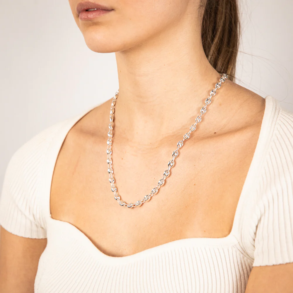Sterling Silver Puff 50.5cm Chain - Image 3