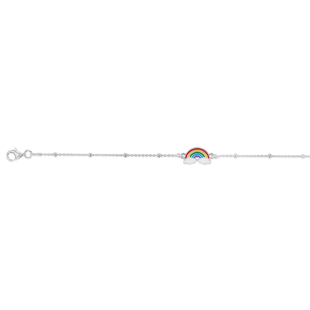 Sterling Silver Rainbow 17cm Kids Bracelet - Image 2