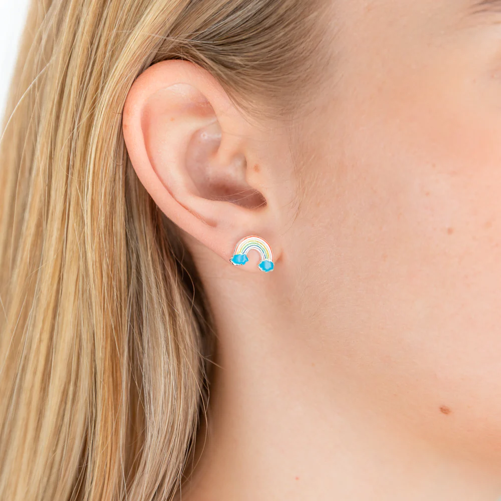 Sterling Silver Rainbow and Cloud Studs - Image 2