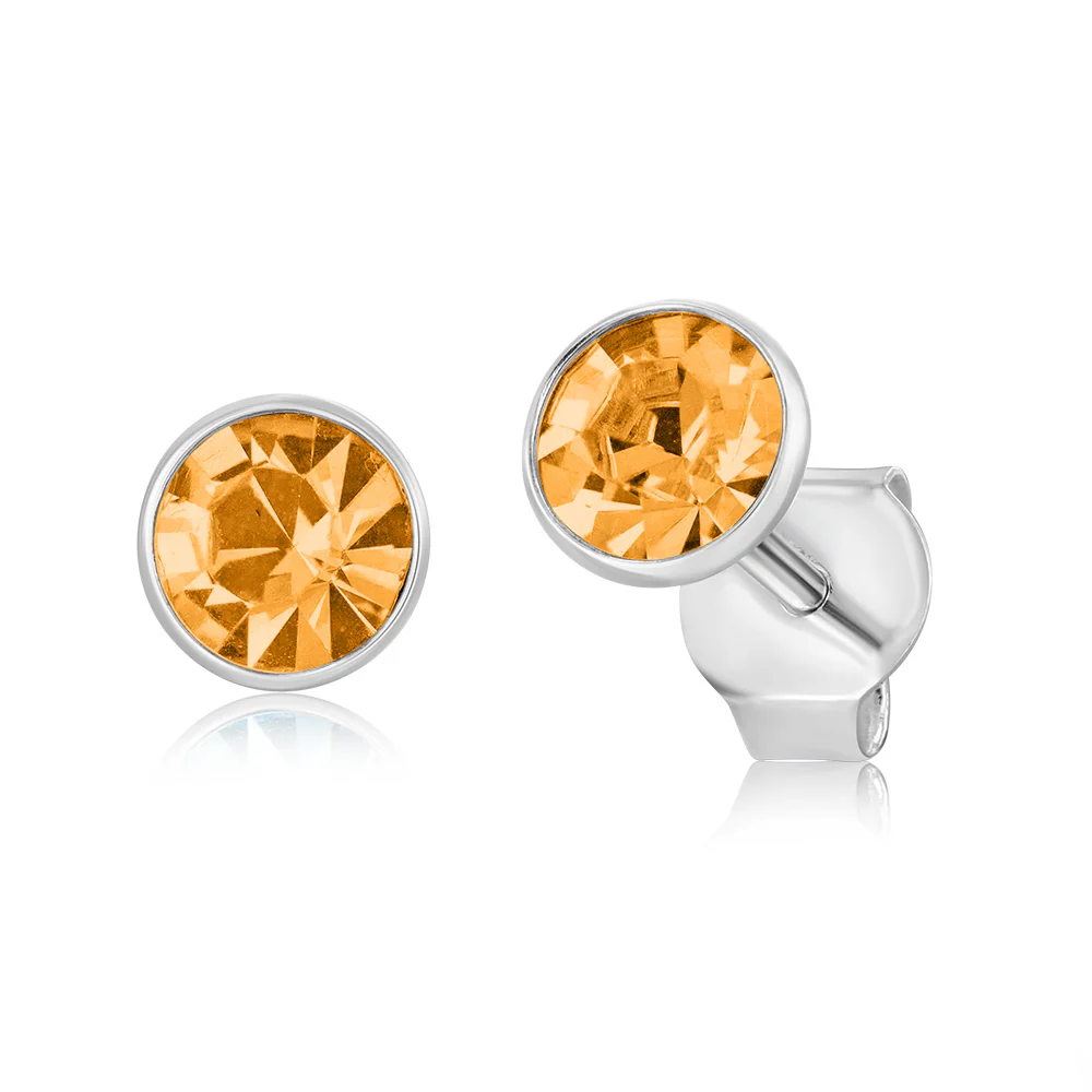 Sterling Silver Red Yellow And Blue 5mm Cry Product Titlestal Stud Earrings - Image 2