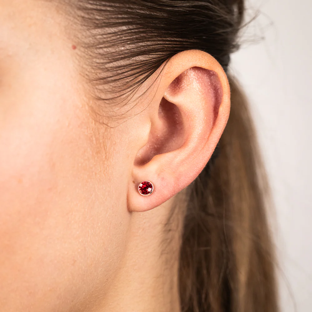 Sterling Silver Red Yellow And Blue 5mm Cry Product Titlestal Stud Earrings - Image 5