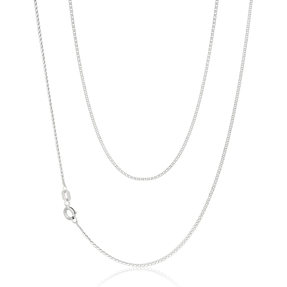 Sterling Silver Rhodium Plated 45cm 20 Gauge Double Curb Chain - Image 2
