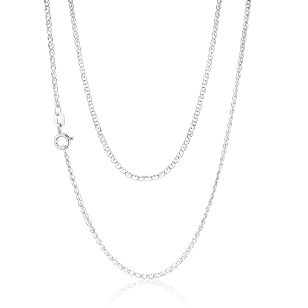 Sterling Silver Rhodium Plated 45cm Double Curb Chain - Image 2