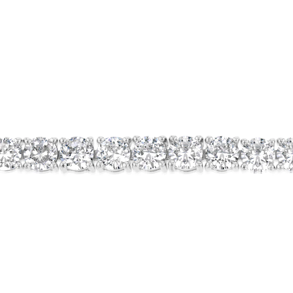 Sterling Silver Rhodium Plated 4mm Cubic Zirconia 18.4cm Tennis Bracelet - Image 3