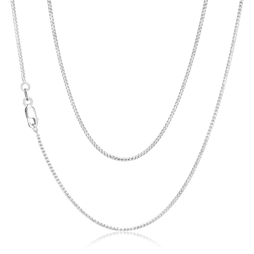 Sterling Silver Rhodium Plated 50cm 40 Gauge Wheat Chain - Image 2