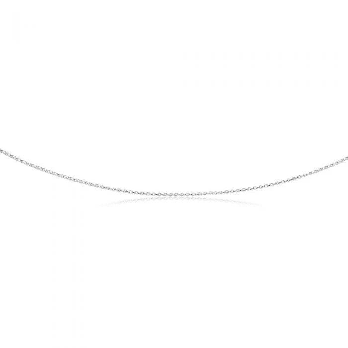 Sterling Silver Rhodium Plated 50cm 60 Gauge Cable Chain - Image 2