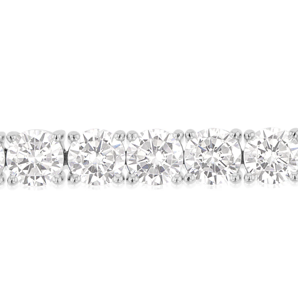 Sterling Silver Rhodium Plated 5mm Cubic Zirconia 18.4cm Bracelet - Image 3