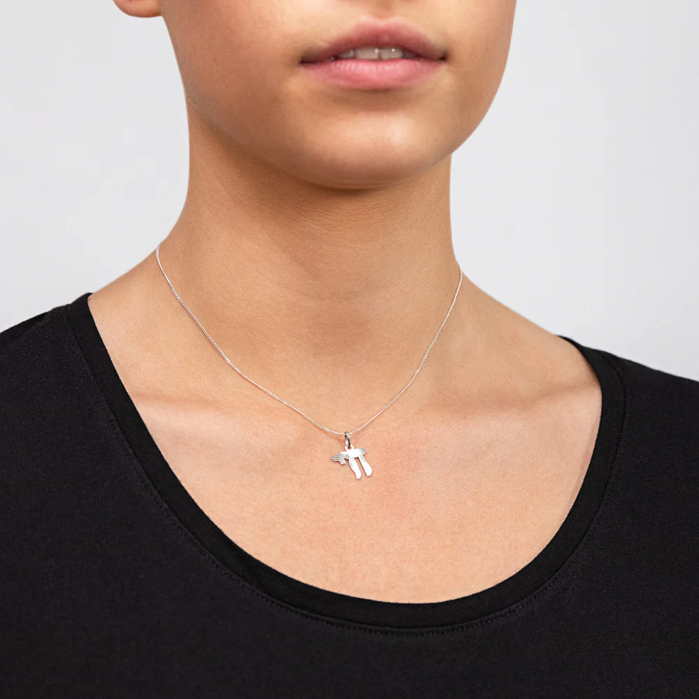 Sterling Silver Rhodium Plated Chi/ Life Pendant - Image 2