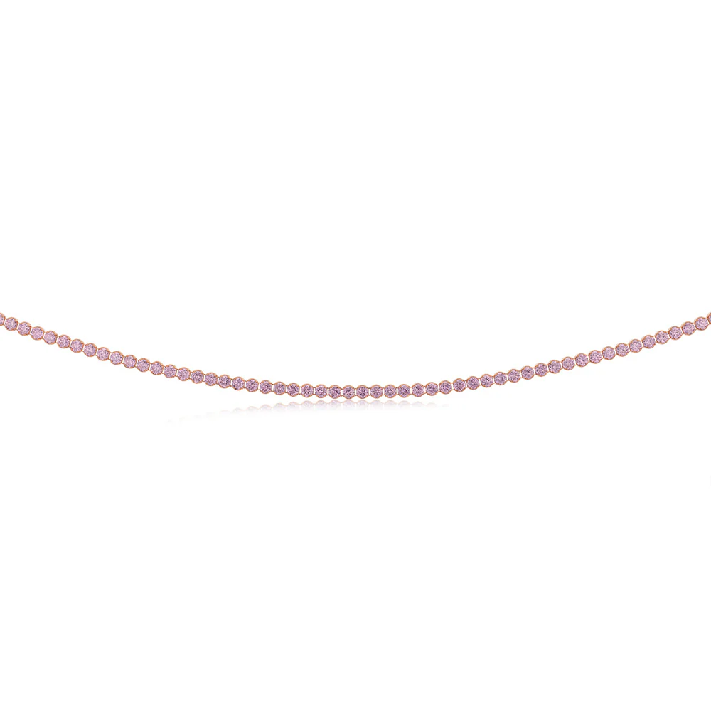 Sterling Silver Rose Gold Plated Fancy 40cm Choker Chain - Image 2