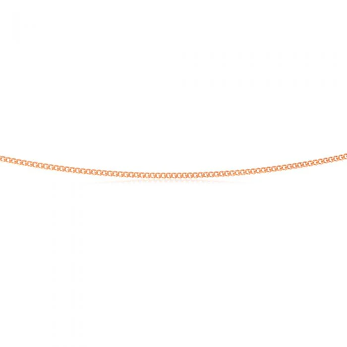 Sterling Silver Rose Plated 45cm Curb Dicut Chain - Image 2