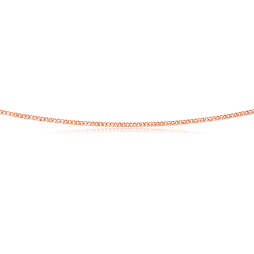 Sterling Silver Rose Plated 45cm Curb Dicut Chain - Image 2