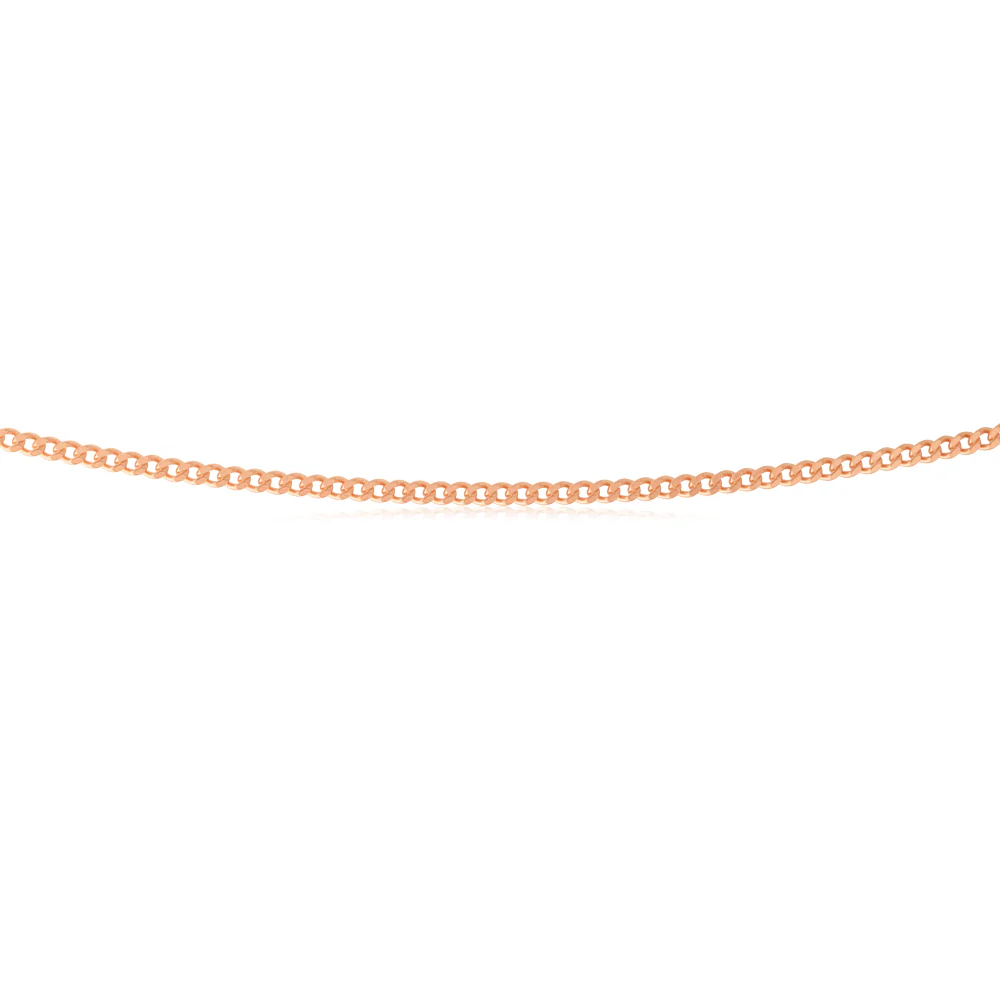 Sterling Silver Rose Plated 60 Gauge 55cm Curb Dicut Chain - Image 2