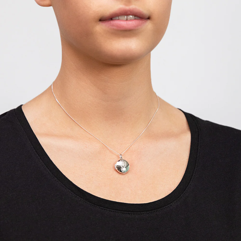 Sterling Silver Round VW Locket Pendant - Image 3