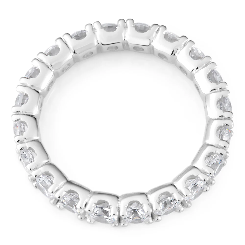 Sterling Silver Round Zirconia Wrap-Around Ring   *NO RESIZE* - Image 2