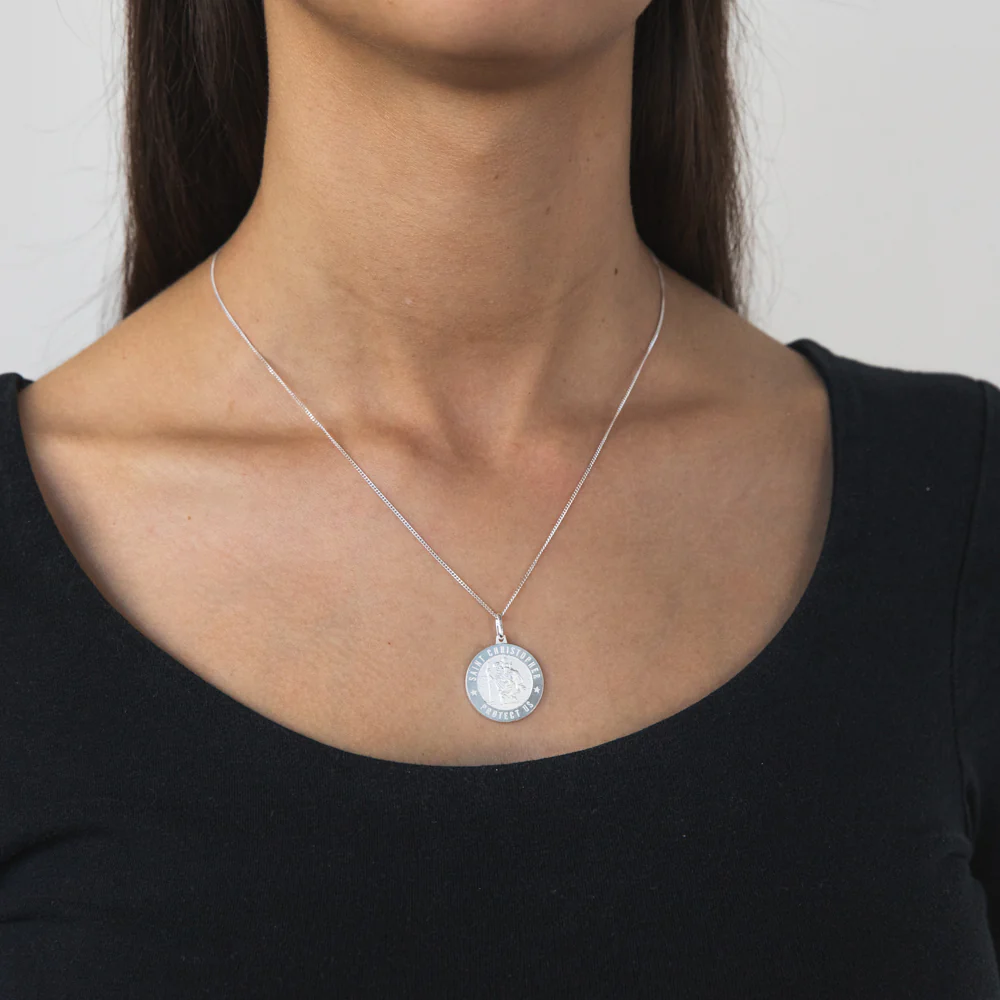 Sterling Silver Saint Christopher 20mm Pendant - Image 2