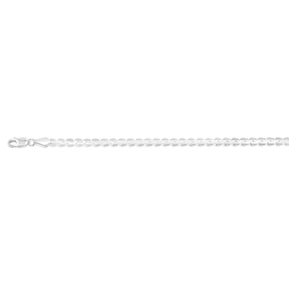 Sterling Silver Serpentine 150 Gauge 19cm Bracelet - Image 2