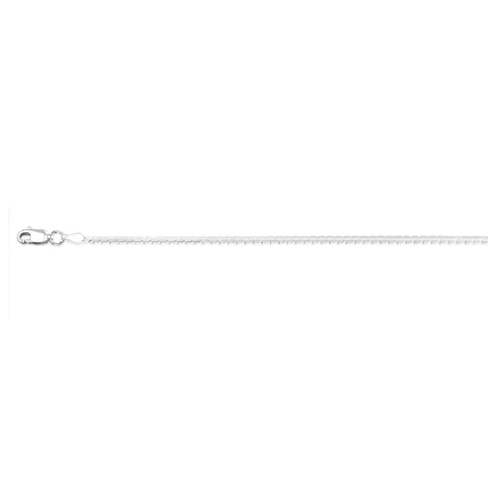 Sterling Silver Serpentine 80 Gauge 19cm Bracelet - Image 2