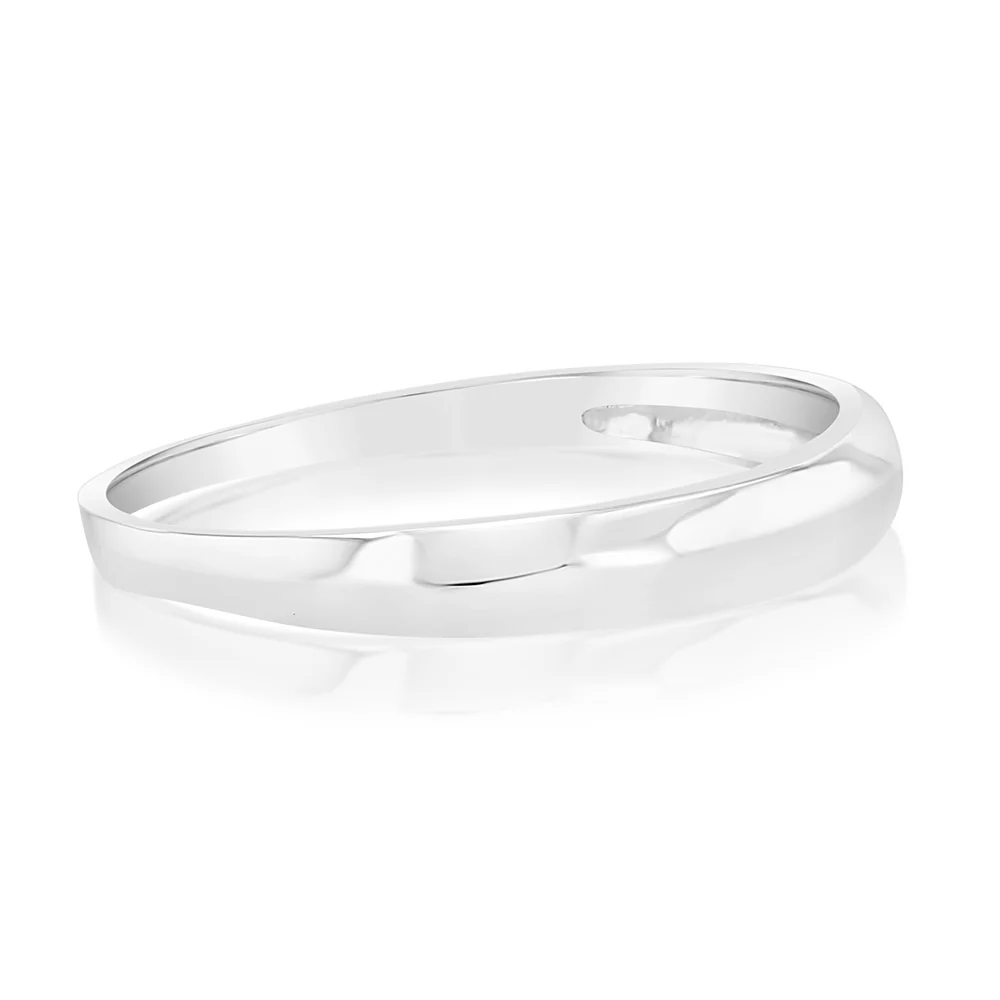 Sterling Silver Simple Diamond Cut Ring - Image 2