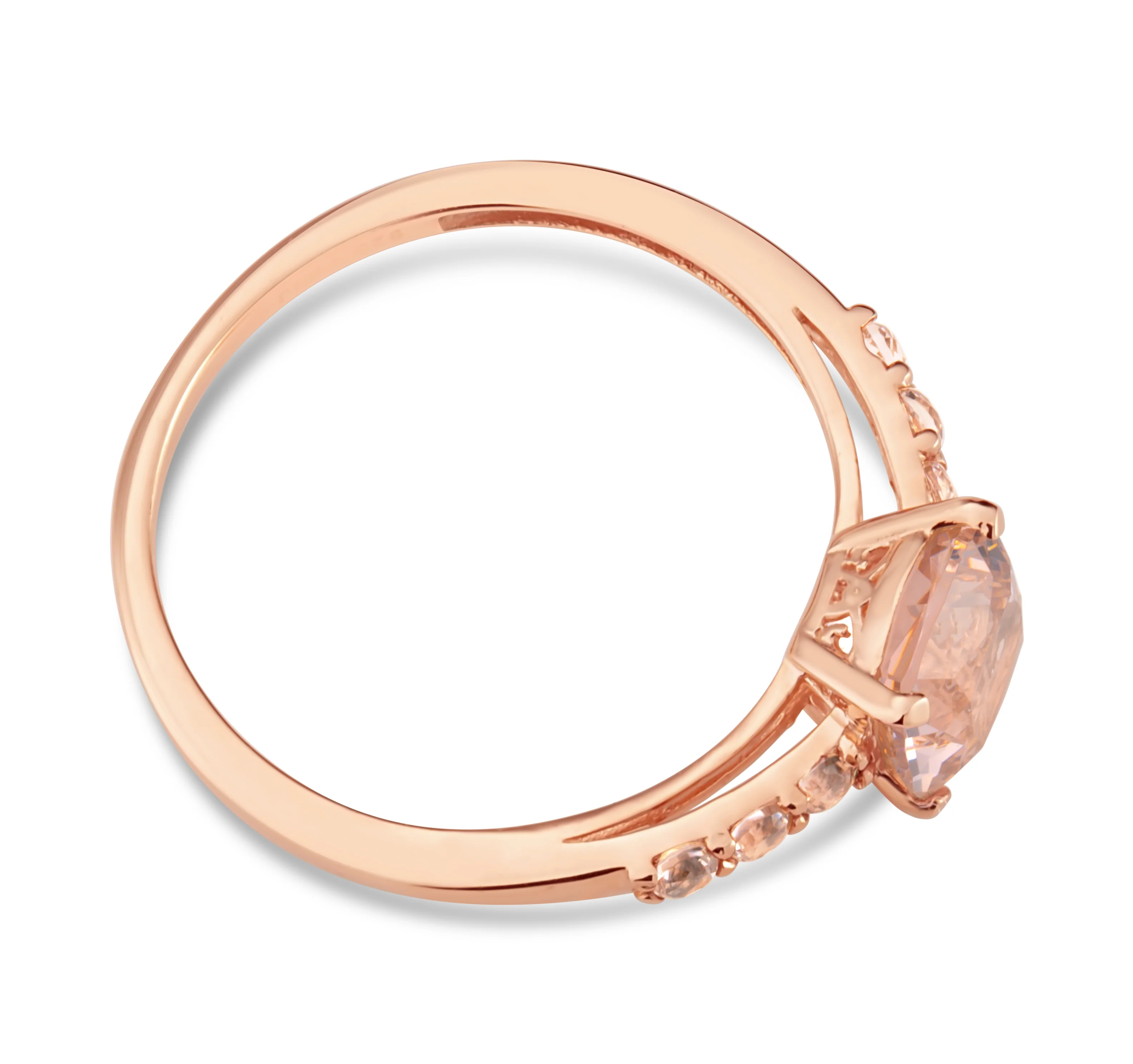 Sterling Silver Simulated Morganite and Zirconia Ring - Image 2