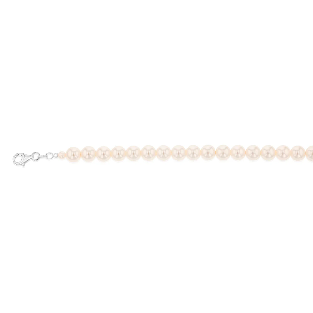 Sterling Silver Simulated Pearls 19cm Chain - Image 2