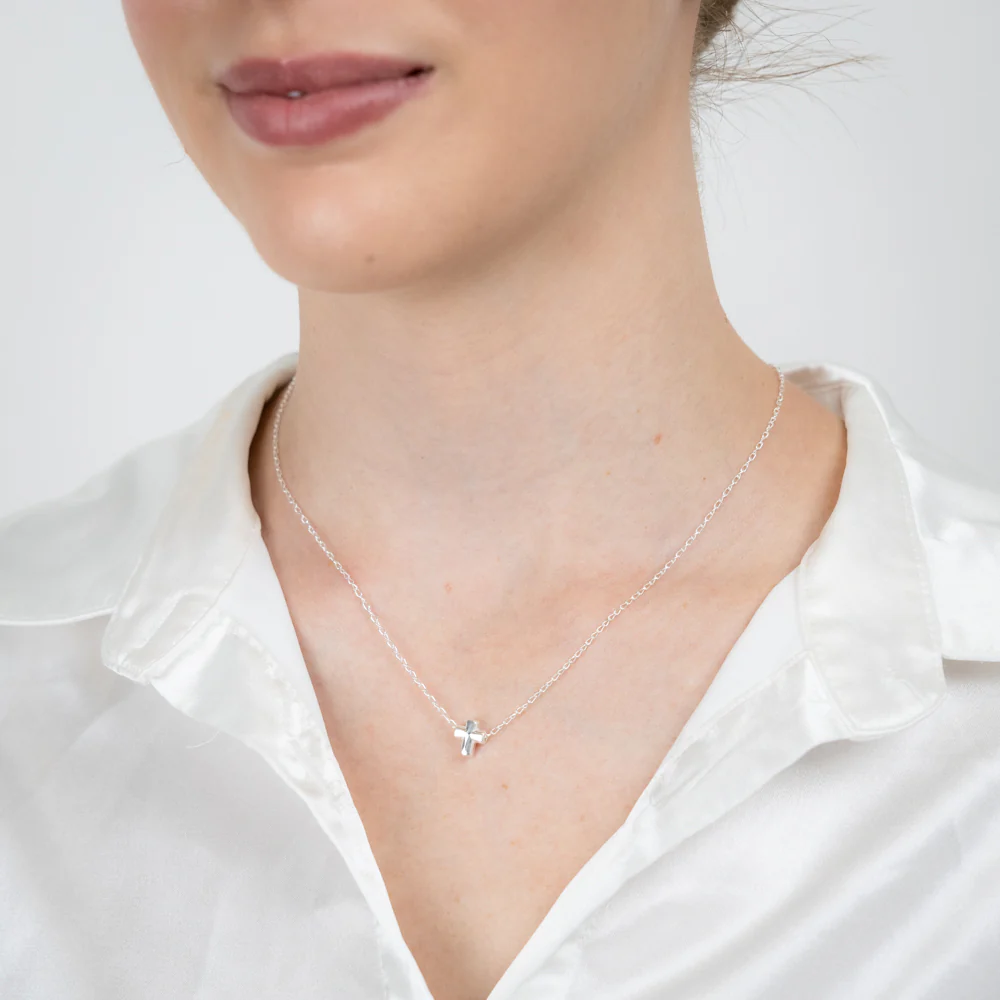 Sterling Silver Small Cross Pendant On Chain - Image 2