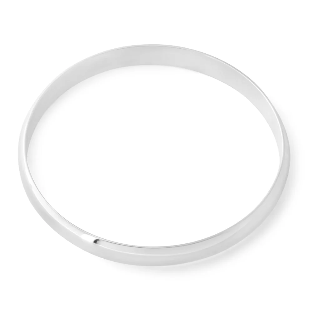 Sterling Silver Solid Plain 8mm Golf 65mm Bangle - Image 2