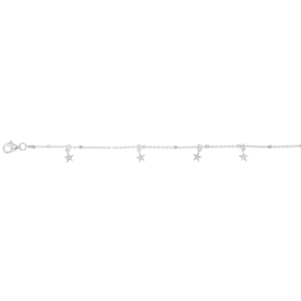 Sterling Silver Star Charm 27cm Anklet - Image 2