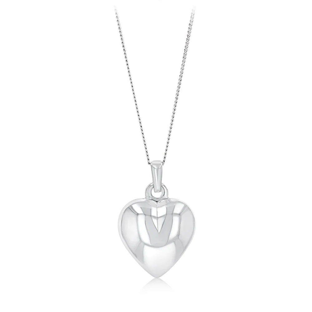 Sterling Silver Textured Heart Pendant - Image 2