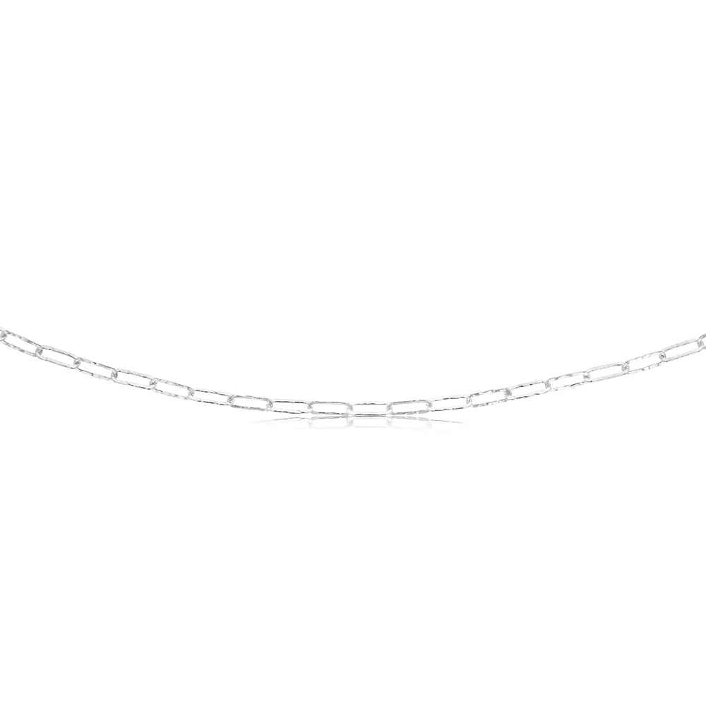 Sterling Silver Textured Paperclip 60 Gauge 50cm Chain - Image 2
