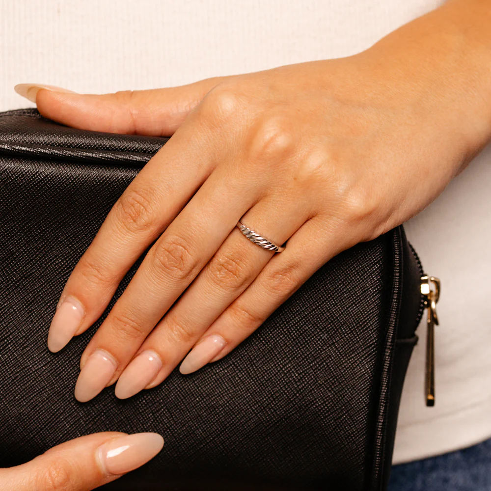 Sterling Silver Thin Croissant Ring - Image 3