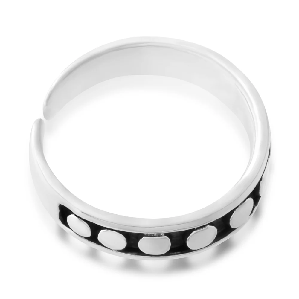 Sterling Silver Toe Ring Dots Oxidised - Image 2