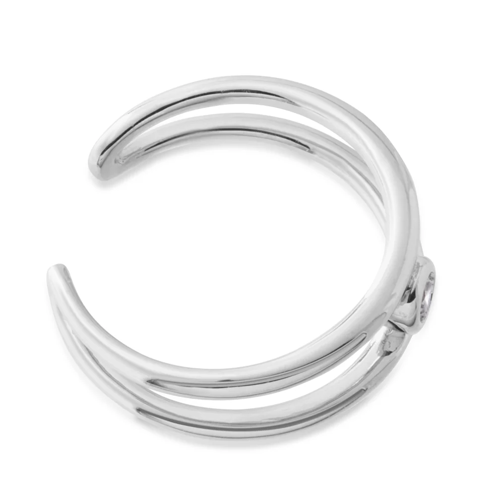 Sterling Silver Toe Ring Solitaire Zirconia - Image 2