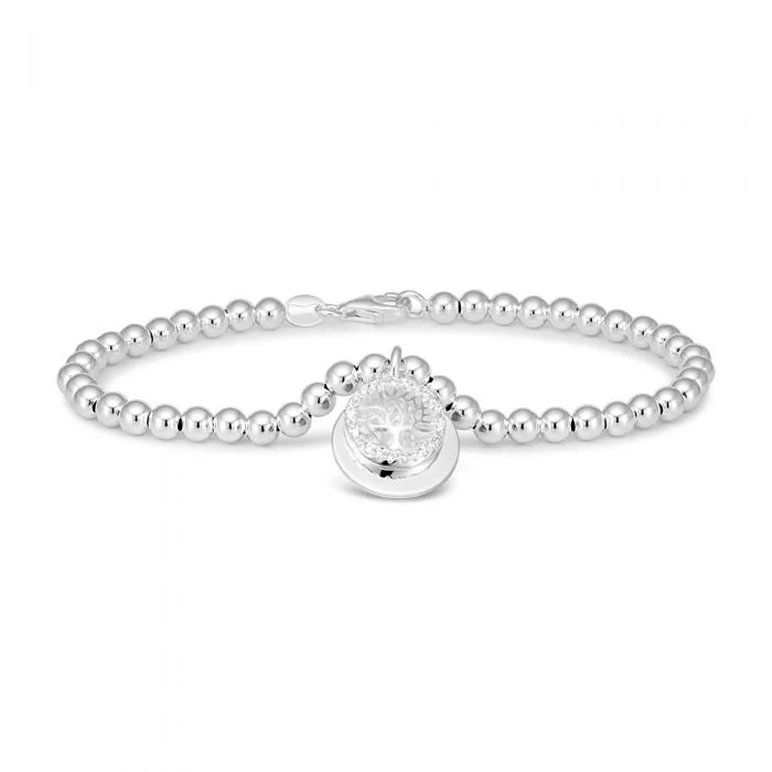 Sterling Silver Tree Of Life Charm 19cm Ball Bracelet - Image 2