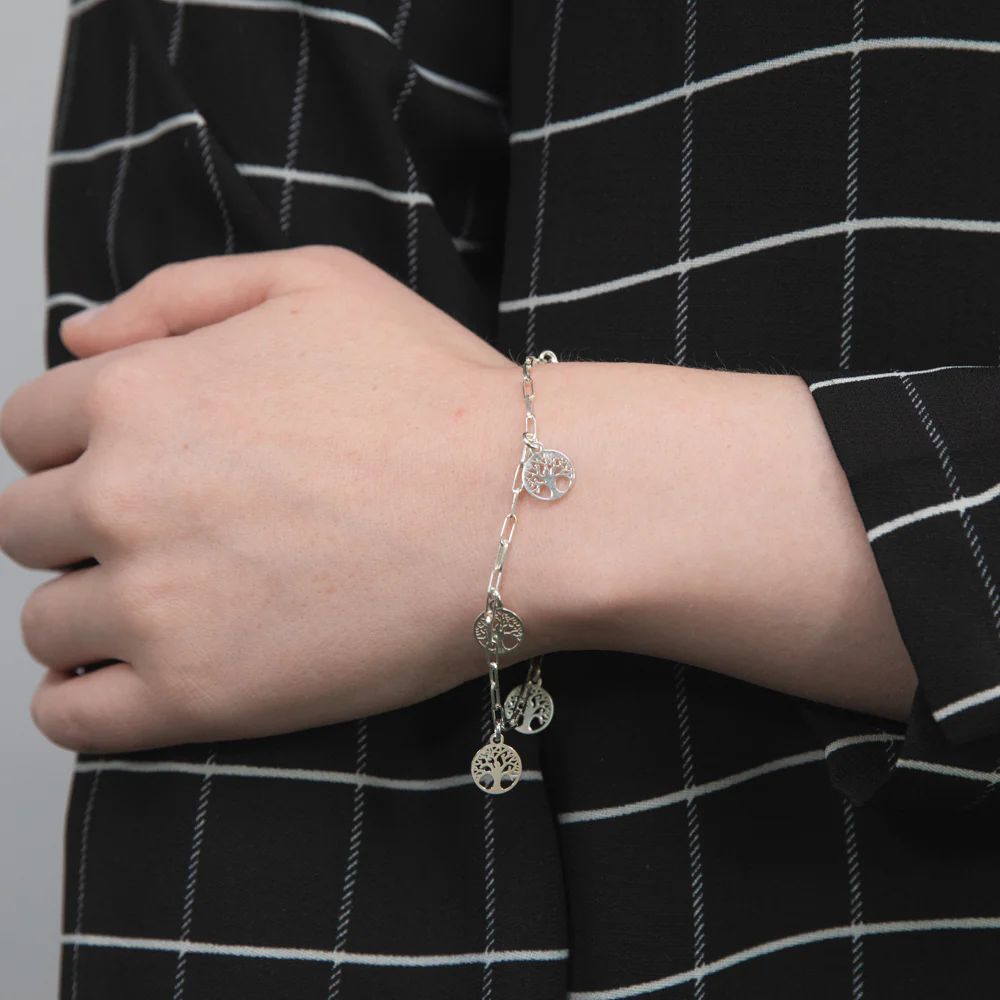Sterling Silver Tree Of Life Charm 19cm Bracelet - Image 3
