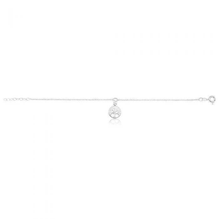 Sterling Silver Tree of Life dicut ball strand Bracelet 19cm - Image 2