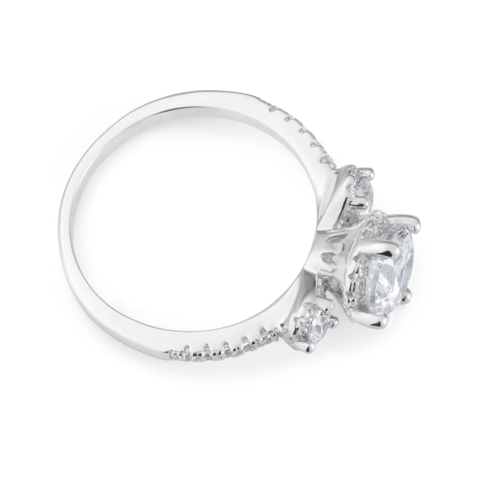 Sterling Silver Trilogy Channel Set Ring - Image 2