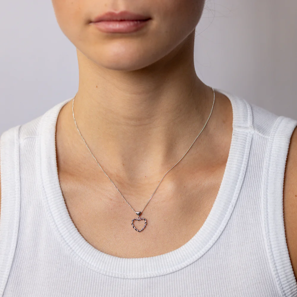Sterling Silver Twisted Heart Pendant - Image 2