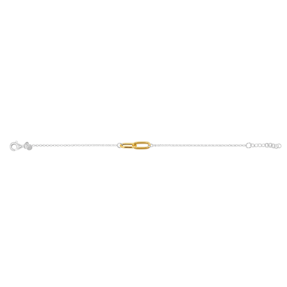 Sterling Silver Two Tone Infinity 17+2cm Bracelet - Image 2