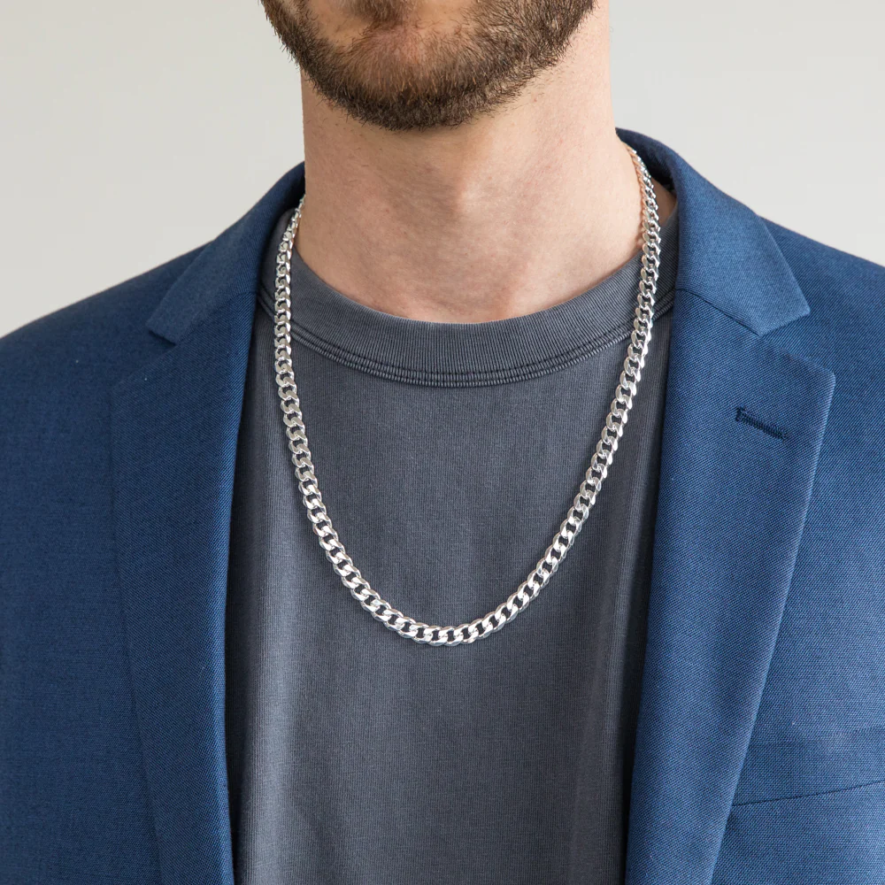 Sterling Silver Unisex Curb 60cm Chain - Image 3