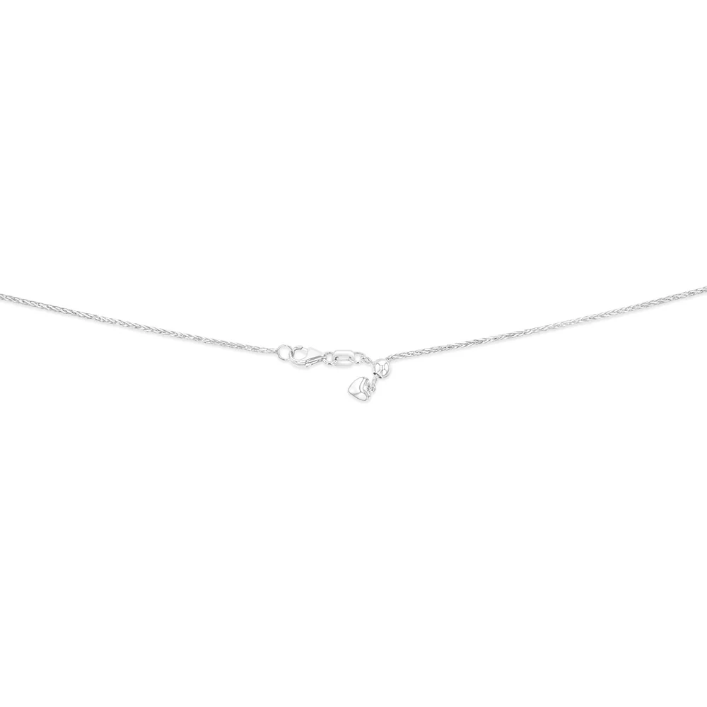 Sterling Silver Wheat Adjustable Heart Drop Chain 55cm - Image 2