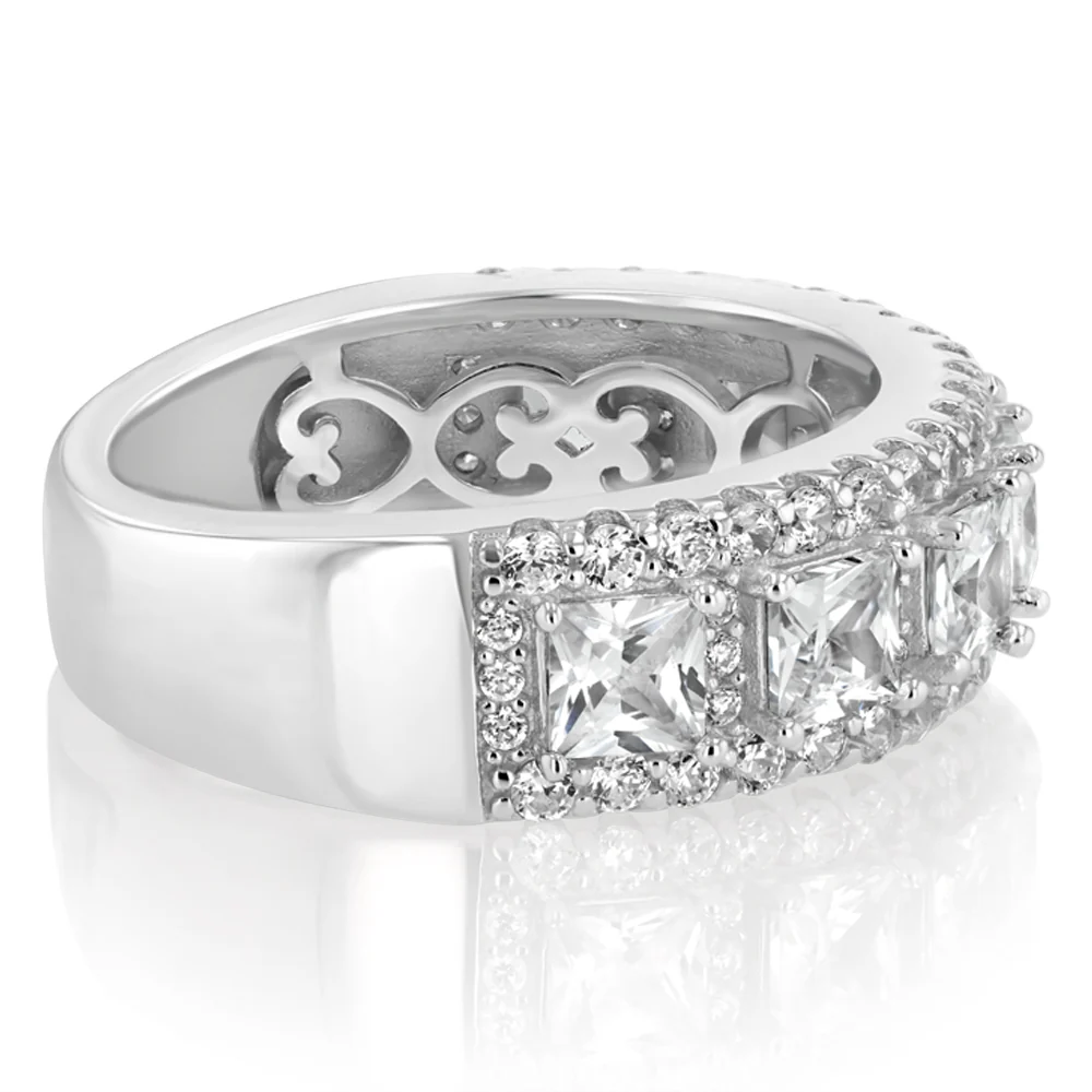 Sterling Silver White Cubic Zirconia Fancy Ring - Image 2