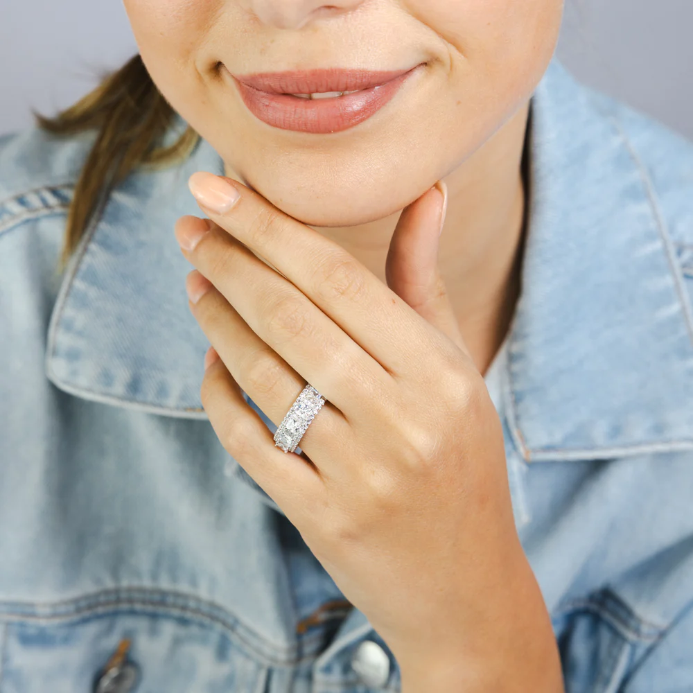 Sterling Silver White Cubic Zirconia Fancy Ring - Image 3