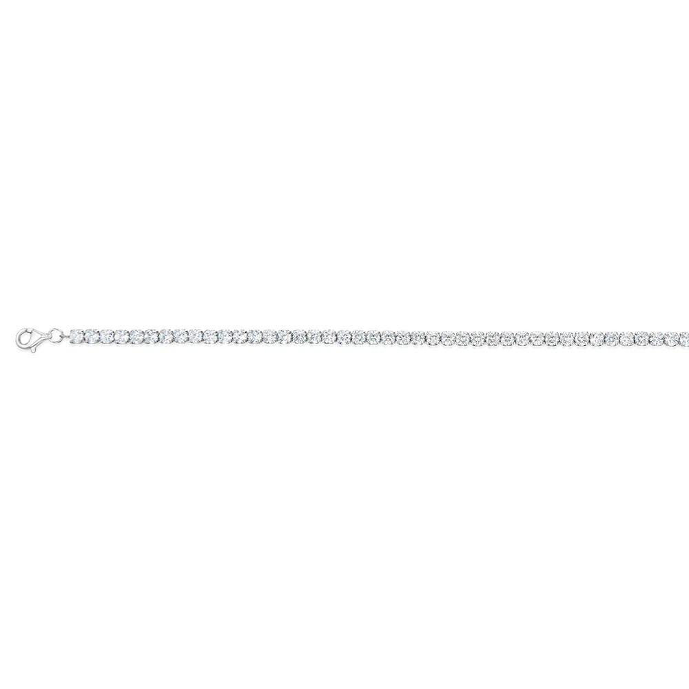 Sterling Silver White Cubic Zirconia Tennis 19cm Bracelet - Image 2
