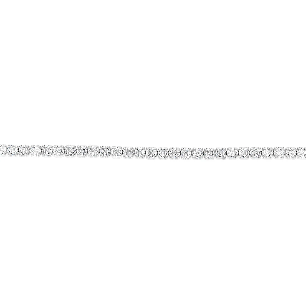 Sterling Silver White Cubic Zirconia Tennis 19cm Bracelet - Image 3