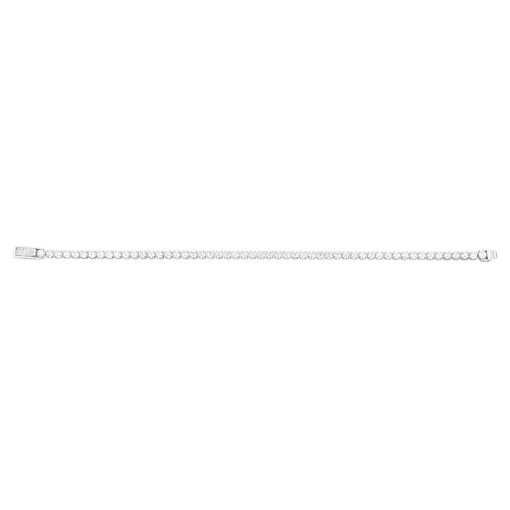 Sterling Silver White Zirconia 19cm Tennis Bracelet - Image 2
