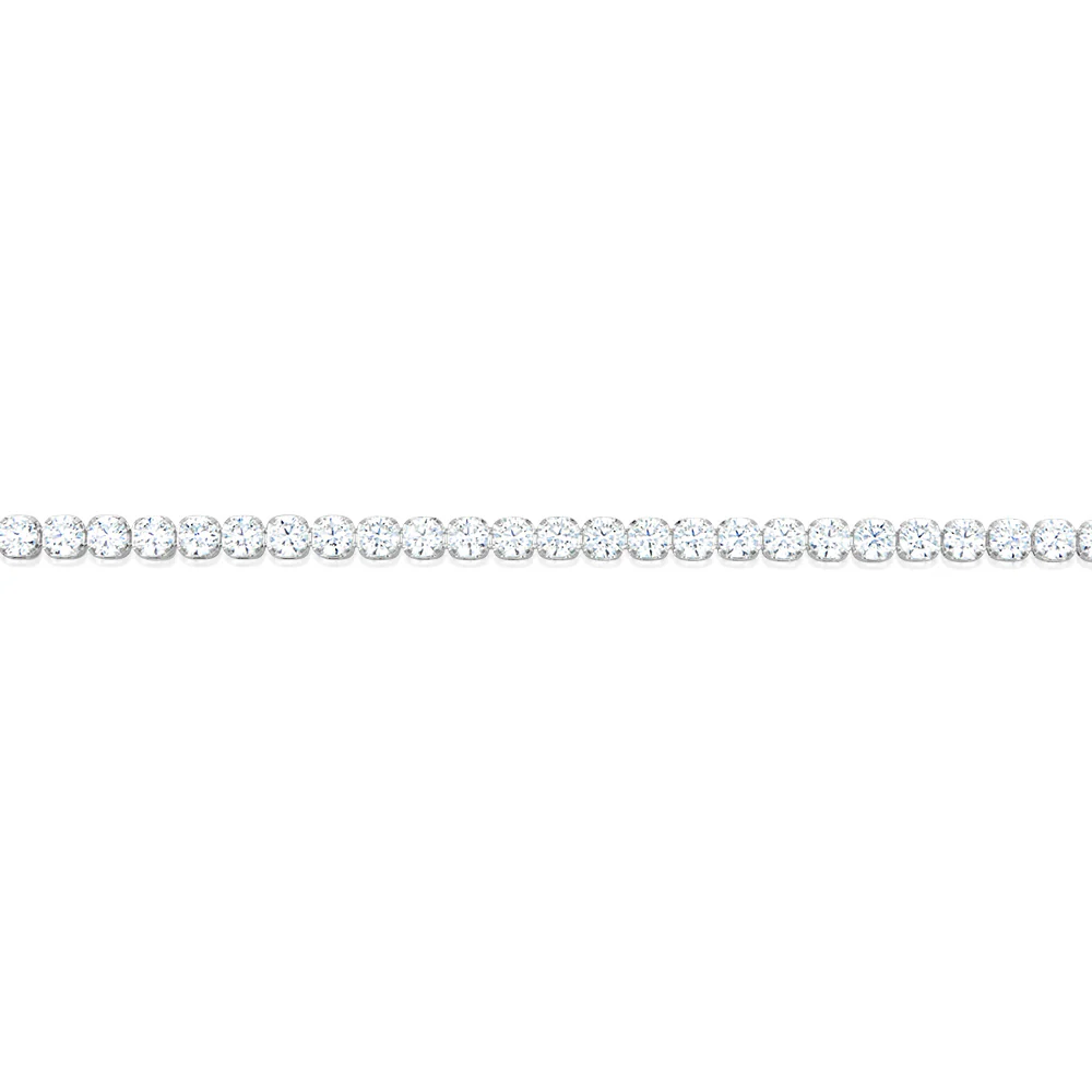 Sterling Silver White Zirconia 19cm Tennis Bracelet - Image 3